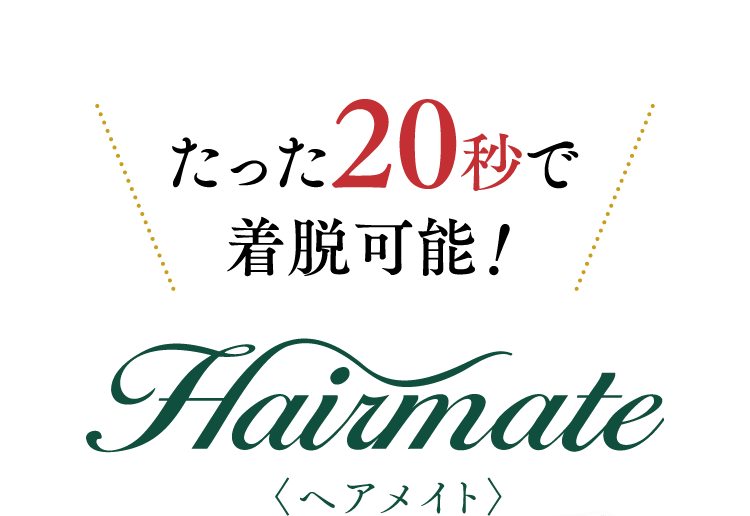 たった20秒で着脱可能！〈ヘアメイト〉