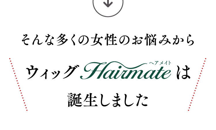 そんな多くの女性のお悩みからウィッグ〈ヘアメイト〉は誕生しました