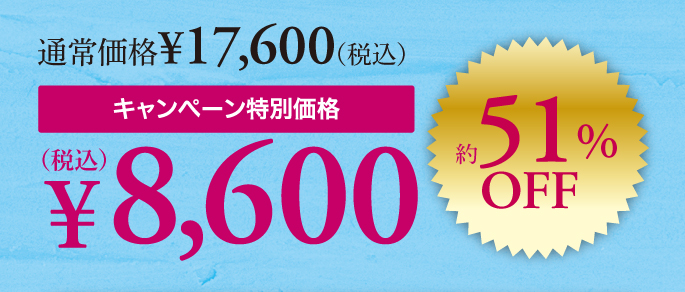 キャンペーン価格約51%OFF8600円